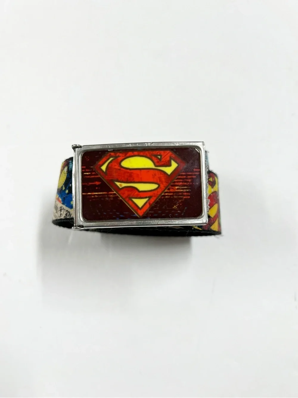 Superman Mens Red & Yellow Emblem Im Your Superman Adjustable Buckle Mens Belt